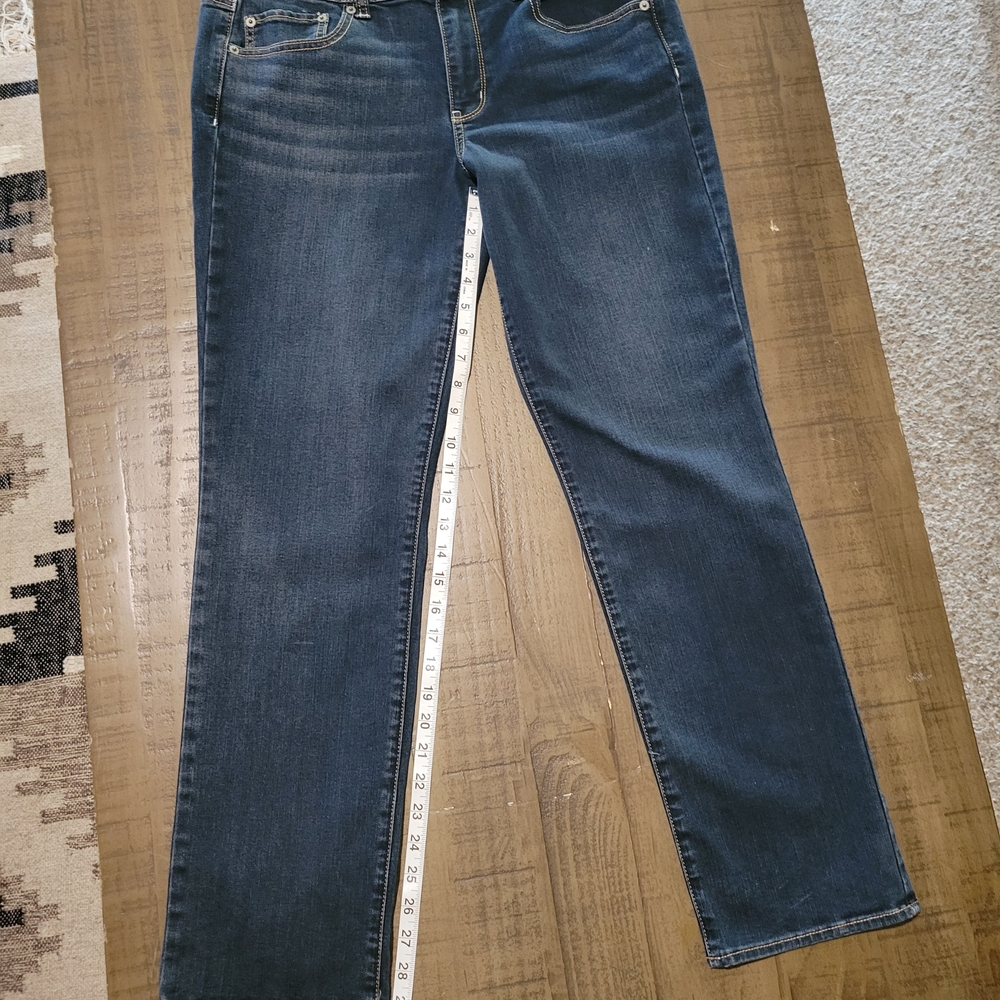 American Eagle Outfitters Dark Blue Straight Leg Stretch Jeans Sz 14